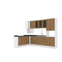Ver imagem 3 de Cozinha de Canto Modulada Celeste Kappesberg 100% Mdf Branco/nogueira
