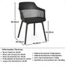 Cadeira Marcela Estofada Moderna Resistente Polipropileno Sala Jantar Cozinha - Preto - 6