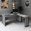 Ver imagem 1 de Mesa em L Executiva Diretor Direita 160cm x 170cm com Caixa de Tomadas e Porta Objetos F5 Office