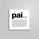 Ver imagem 2 de Quadro Quadrado Definição De Pai 20x20cm:Madeira branca