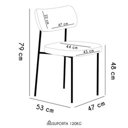Cadeira de Jantar Base Ferro Nile Sintético Pu Caramelo A08 - D'rossi - 3