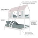 Ver imagem 4 de Beliche Casal/ Solteiro Casinha Bela - Madeira Maciça Branco/rosa/verde | Housin