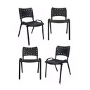 Ver imagem 6 de Jogo Mesa 70x70 Preta para Sorveterias e Restaurantes com 4 Cadeiras Iso Preta