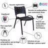 Jogo Mesa 70x70 Preta para Sorveterias e Restaurantes com 4 Cadeiras Iso Preta - 9