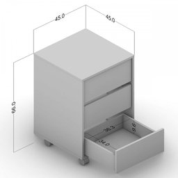 Mesa de Cabeceira Mauá 3 Gavetas com Rodízios Preto - Politorno - 4