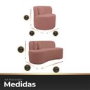 Ver imagem 6 de Kit 2 Poltrona com Sofá Curvo 2 Lugares Feijão Forma Orgânica 1,50 Bouclé Maranata