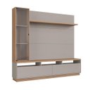 Ver imagem 1 de Estante para TV até 65" com Cristaleira e LED 200x183cm Fume/Freijó 3200