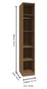 Ver imagem 3 de Guarda Roupa Modulado 01 Porta com Prateleiras 245cm Altura Setiba - Carvalho/offwhite