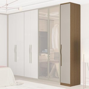 Guarda Roupa Modulado 01 Porta com Prateleiras 245cm Altura Setiba - Carvalho/offwhite