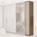 Ver imagem 1 de Guarda Roupa Modulado 01 Porta com Prateleiras 245cm Altura Setiba - Carvalho/offwhite