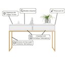 Ver imagem 2 de Aparador Buffet Deluxe Industrial Corredor - Branco Dourado