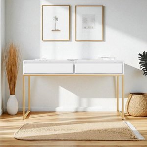 Aparador Buffet Deluxe Industrial Corredor - Branco Dourado