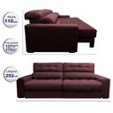 Ver imagem 2 de Sofá Retrátil e Reclinável 2,52m Molas Ensacadas Cama inBox Brasil Velusoft Vinho