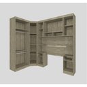 Ver imagem 2 de Guarda Roupa Dormitório Modulado Master Solteiro Canto - Avelã e Ártico Rústico - Roupeiro Luciane M