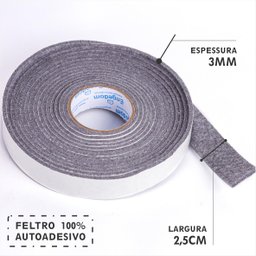Feltro Adesivo em Rolo 10mts Cinza - 5