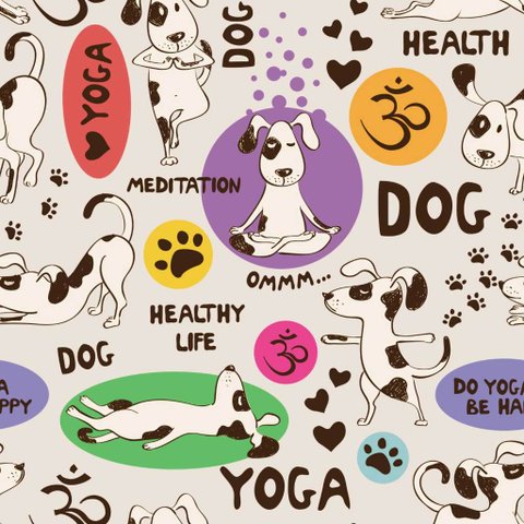 Papel de Parede Temático para Sala de Yoga Cachorrinhos 3,0m