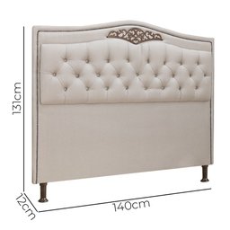 Cabeceira Estofada Holanda 1,40 Casal Linho Capuccino - Star Confort Cabeceira Holanda Confortavel Q - 3