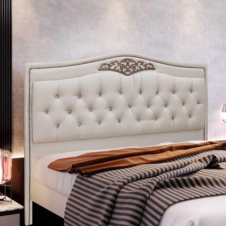 Cabeceira Estofada Holanda 1,40 Casal Linho Capuccino - Star Confort Cabeceira Holanda Confortavel Q