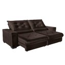 Ver imagem 2 de Sofá Retrátil e Reclinável 2,10m Suede Cancún Marrom Café