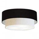 Ver imagem 3 de Plafon Duplo Cilíndrico Vivare Md-3063 Cúpula em Tecido 55x50cm - Bivolt Preto-linho-bege 127/220v