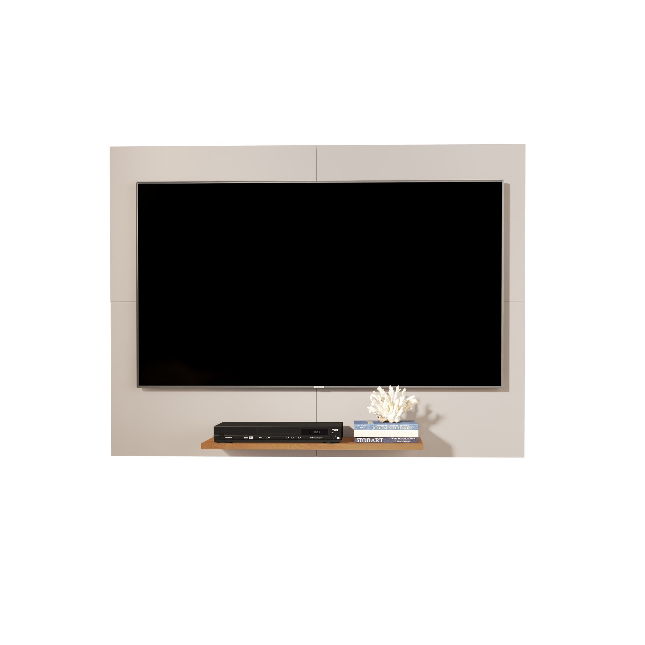 Painel Paris Para Televisão De Até 45 Polegadas: Off White / Nature