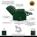 Ver imagem 3 de Poltrona do Papai Reclinável Sala de Cinema Madrid Glider Manual Giratória Massagem USB PU Verde Mus