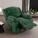 Ver imagem 1 de Poltrona do Papai Reclinável Sala de Cinema Madrid Glider Manual Giratória Massagem USB PU Verde Mus