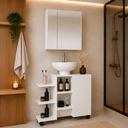 Ver imagem 1 de Kit para Pia de Coluna Gabinete Classic e Espelheira Klein - Branco