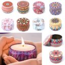 Ver imagem 1 de Vela Aromatica Lata Mandala Decorada Desenhos Aromas Vignolla Lavanda