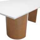Ver imagem 4 de Mesa de Jantar Flórida Retangular - Amêndoa - Tampo 220x90cm Branco/vidro Off-white