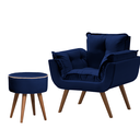 Ver imagem 1 de Poltrona Opala + Puff Azul Marinho
