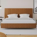 Ver imagem 6 de Cama King Flutuante com Cabeceira 195cm Lyra Sintético Camel S05 - Mpozenato