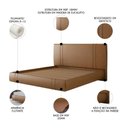 Ver imagem 3 de Cama King Flutuante com Cabeceira 195cm Lyra Sintético Camel S05 - Mpozenato