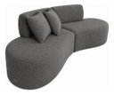 Ver imagem 2 de Sofá Curvo Orgânico Virginia 300cm Luxo Sala Boucle: Cinza-Escuro