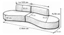 Ver imagem 5 de Sofá Curvo Orgânico Virginia 300cm Luxo Sala Boucle: Cinza-Escuro
