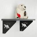 Ver imagem 2 de Mãos Francesas Pretas Ornamentadas em Aço Urso 20cm Decorativas Zarg