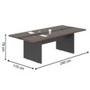 Ver imagem 2 de Mesa de Reunião Retangular Casa do Lótus Moderno MDP 240cm Freijó Preto Casah