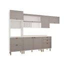 Ver imagem 2 de Cozinha Modulada Cristal 330cm Provençal Completa 100% Mdf Cor:fendi com Branco