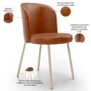 Ver imagem 4 de Kit 6 Cadeiras Sala de Jantar Estofada Gavi Arena L02 Couríssimo Camel Lyam Decor