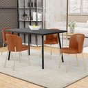 Ver imagem 2 de Kit 6 Cadeiras Sala de Jantar Estofada Gavi Arena L02 Couríssimo Camel Lyam Decor