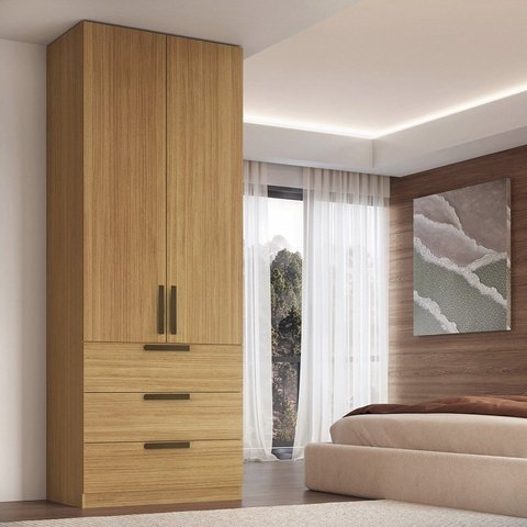 Guarda-Roupa Modular 2 Portas 3 Gavetas 90cm Altezza
