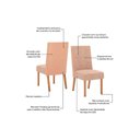 Ver imagem 5 de Conjunto: Mesa Sala Jantar Orus Tampo Madeirado C/ Vidro 120x80cm e 4 Cadeiras Anne Nature/courano/