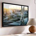 Ver imagem 1 de Quadro Decorativo Caixa Cidade São Paulo - Ponte Estaiada Tacolado Moldura Caixa 3cm Madeira sem Vid