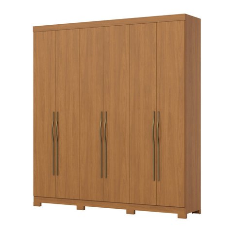 Guarda-Roupa Casal 6 Portas e 2 Gavetas Dominic Marrom/Cinamomo
