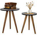 Ver imagem 1 de Conjunto De Mesinhas Canto E Apoio De Sofá Laterais Mdf Tripe Retro Pé Palito Retro Luxo
