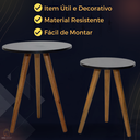 Ver imagem 4 de Conjunto De Mesinhas Canto E Apoio De Sofá Laterais Mdf Tripe Retro Pé Palito Retro Luxo