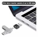 Ver imagem 4 de Kit C/ 10 Adaptador Plug Usb 3.1 Tipo C Fêmea X Usb 2.0 Macho Otg Cor Preto