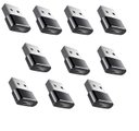 Ver imagem 1 de Kit C/ 10 Adaptador Plug Usb 3.1 Tipo C Fêmea X Usb 2.0 Macho Otg Cor Preto