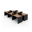 Ver imagem 1 de Plataforma de Trabalho 6 Lugares Castanho Tannat/preto com 3 Caixas e 12 Tomadas Elétricas – 270