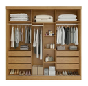 Ver imagem 2 de Guarda-Roupa com Espelho 221cm 3 Portas 6 Gavetas Tokyo Plus Bianchi Nature